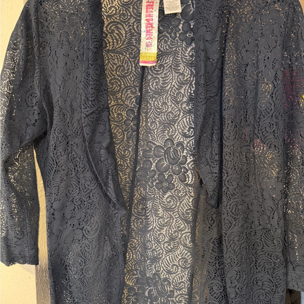 Lace Open-Front Cardigan